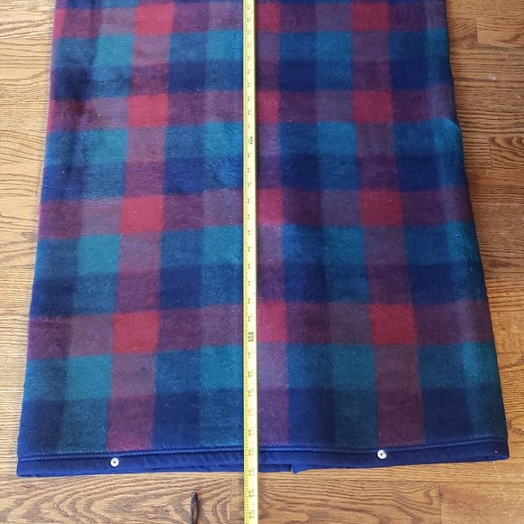 Biederlack Plaid Cuddle Wrap Stadium Blanket Wearable Throw Cover Zip Snap Up - Picture 4 of 4